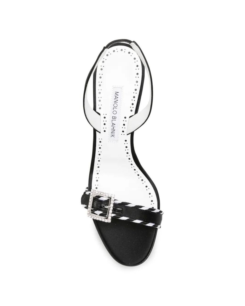 Manolo Blahnik White Sumbasan Slingback Sandals