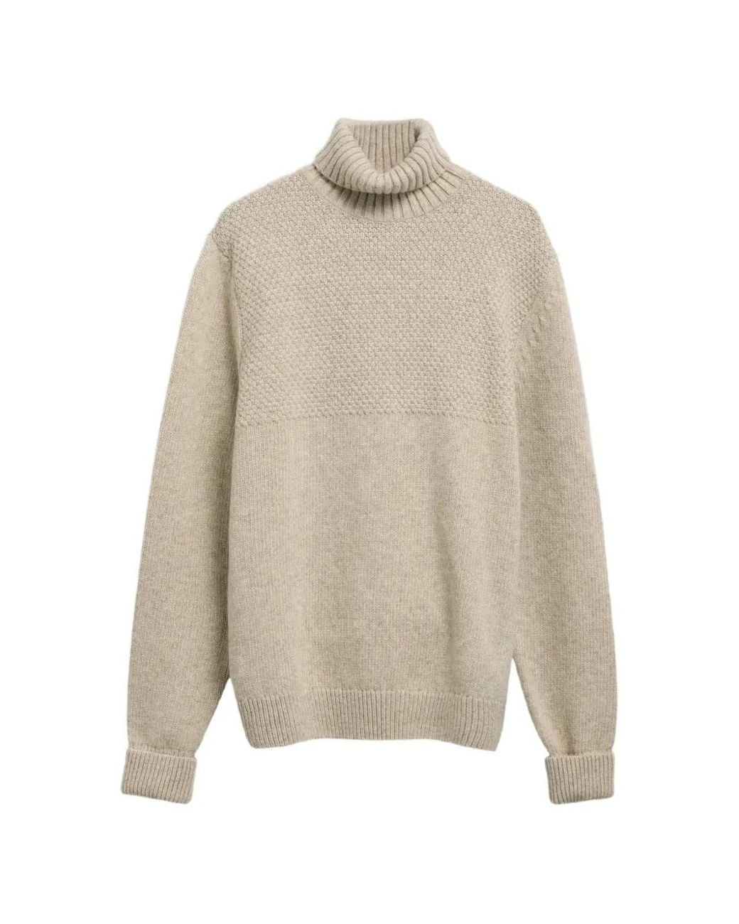 Barbour White Northcliffe Submariner Wool Roll-Neck Sweater for men