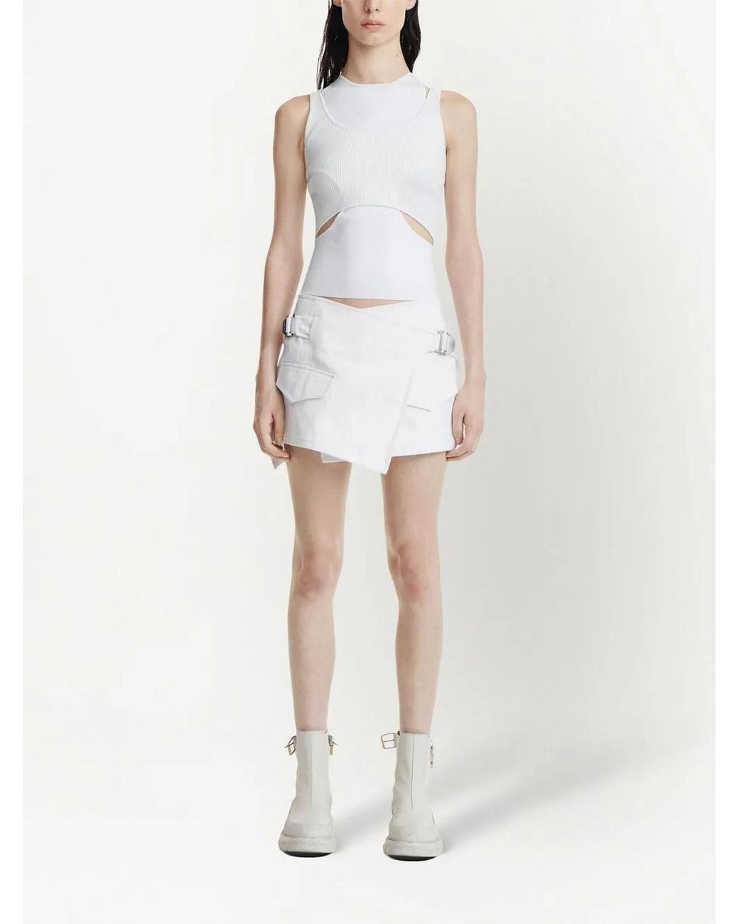 Dion Lee White Interlink Knitted Tank Top