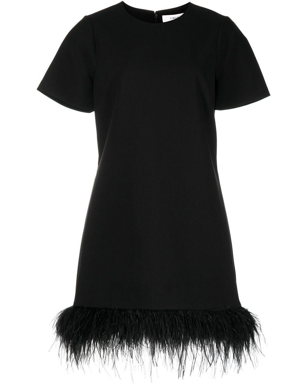 Likely Marullo Feather-trim Mini Dress in Black | Lyst