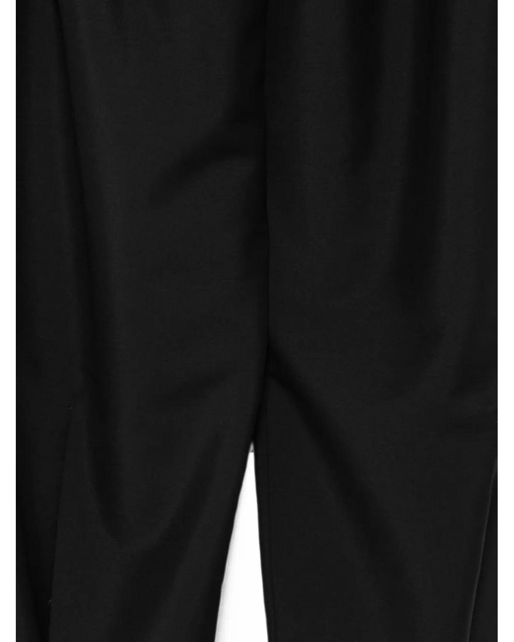 Rohe Black Pleated Button-Cuff Trousers