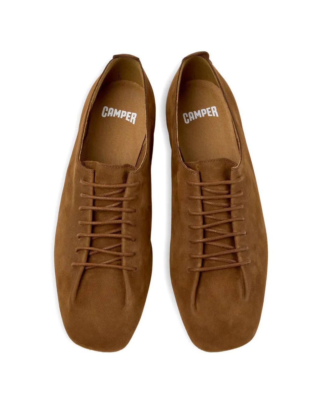 Camper Brown Casi Myra Lace-Up Ballet Flats
