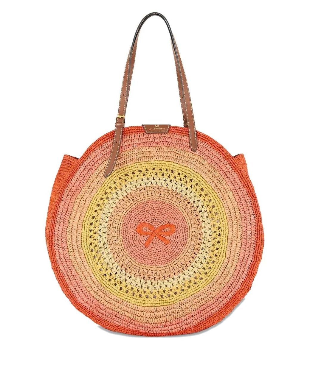 Anya Hindmarch Orange Round Bow Tote Bag