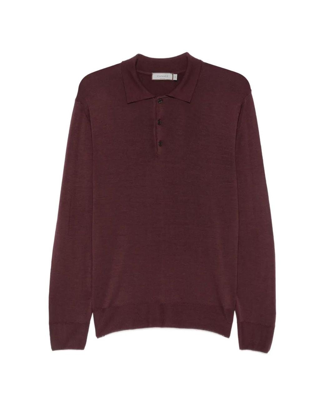 Canali Purple Wool Polo Shirt for men