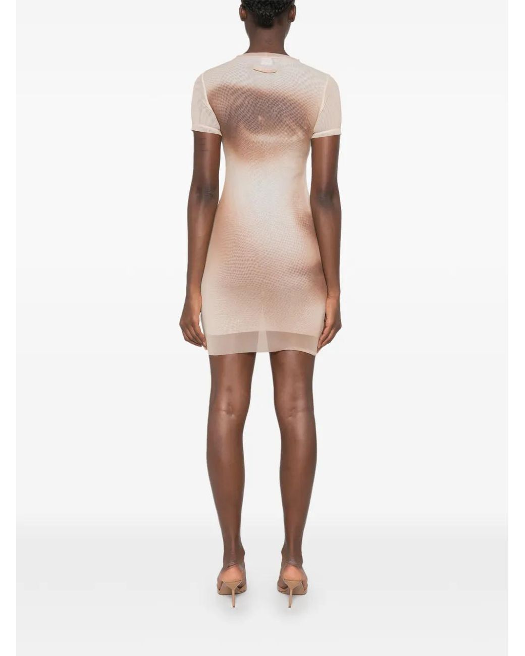 Jean Paul Gaultier White Short-Sleeve Crew Neck Mini Dress