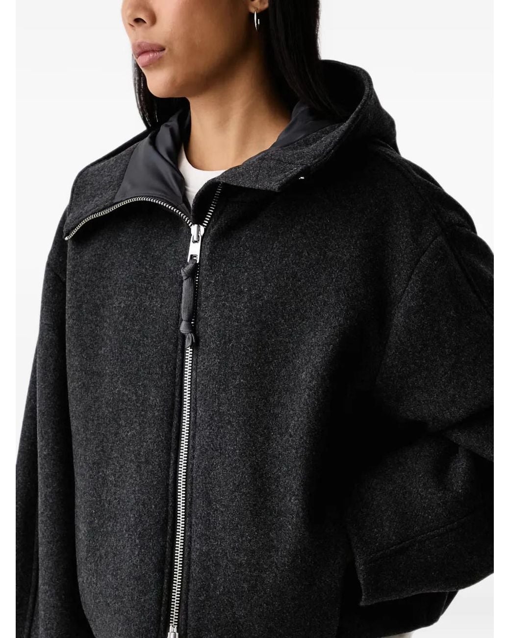 Marc O' Polo Black Hooded Zip-Up Jacket