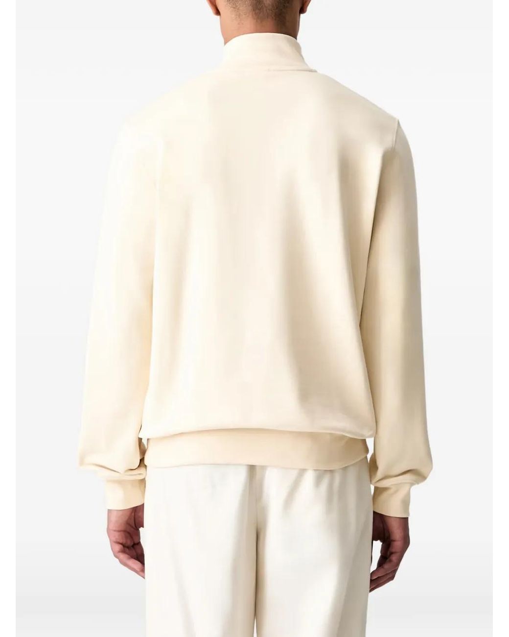 Lacoste White Sweat Zippé À Patch Logo for men