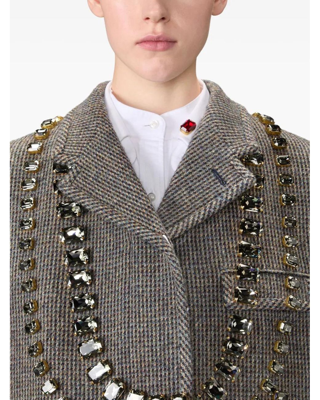 Cappotto Trompe L'Oeil Con Decorazione di Thom Browne in Gray