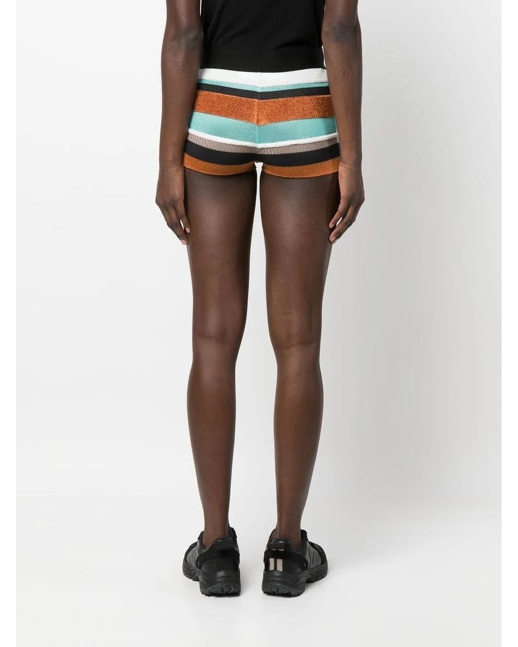 Palm Angels Black Shorts With Stripes