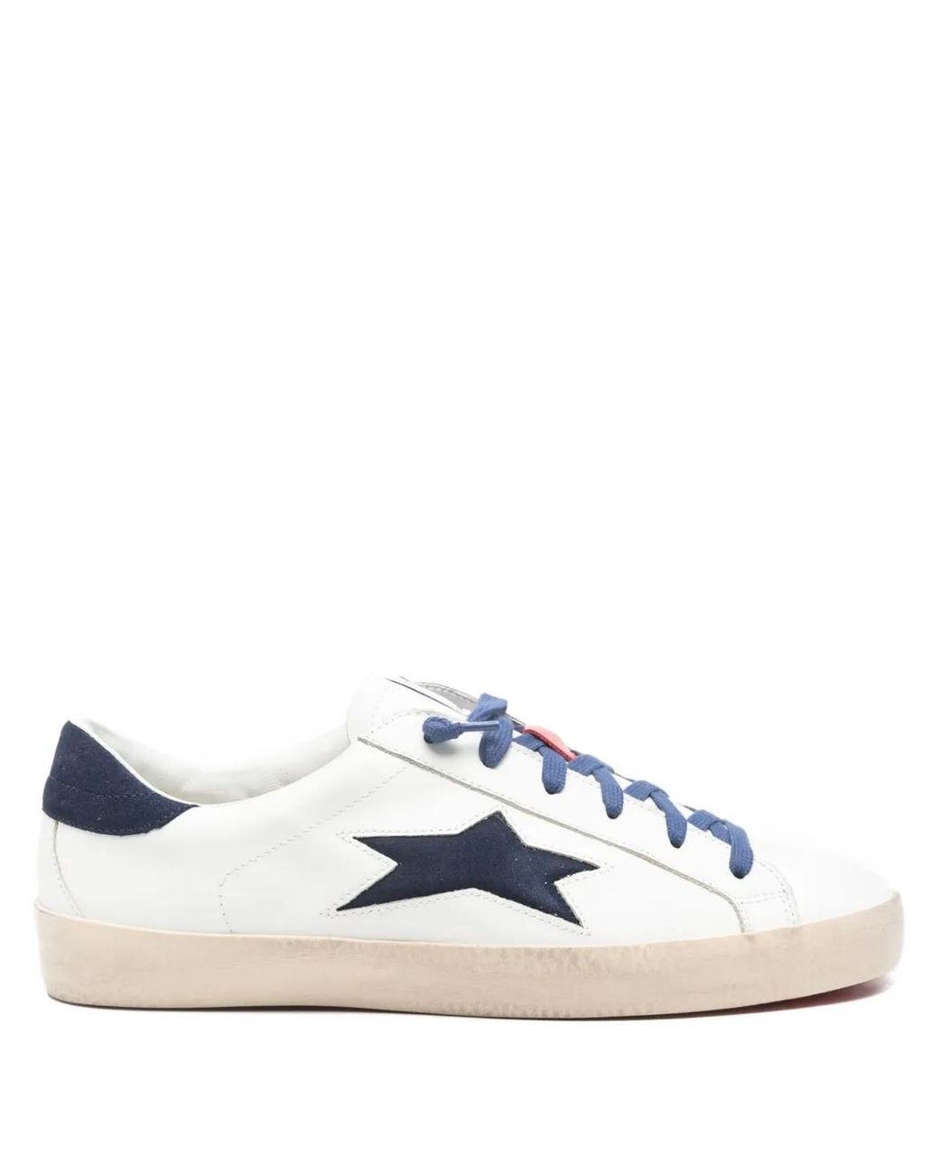 Ishikawa Blue Leather Sneakers for men