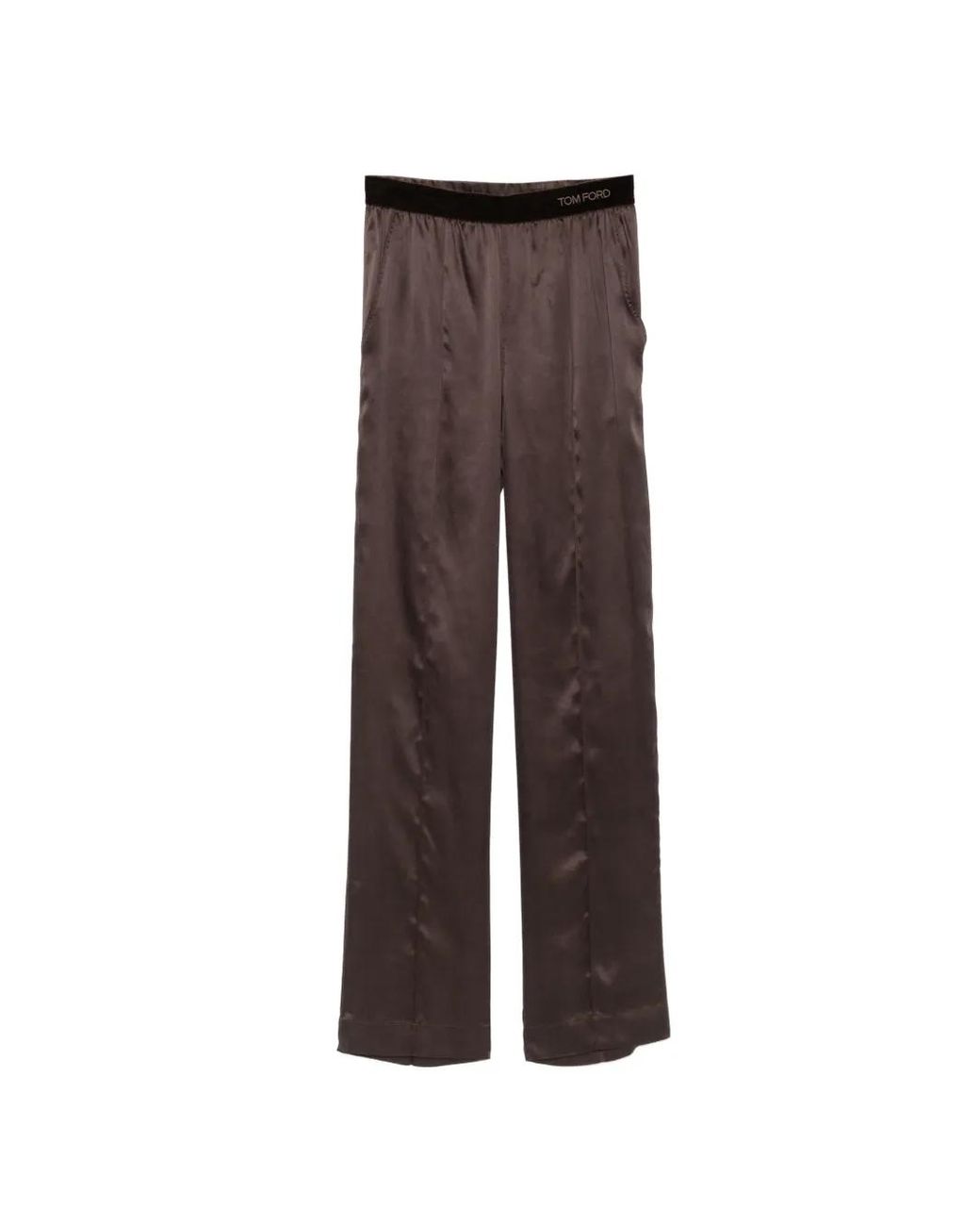 Tom Ford Brown Logo-Stripe Trousers