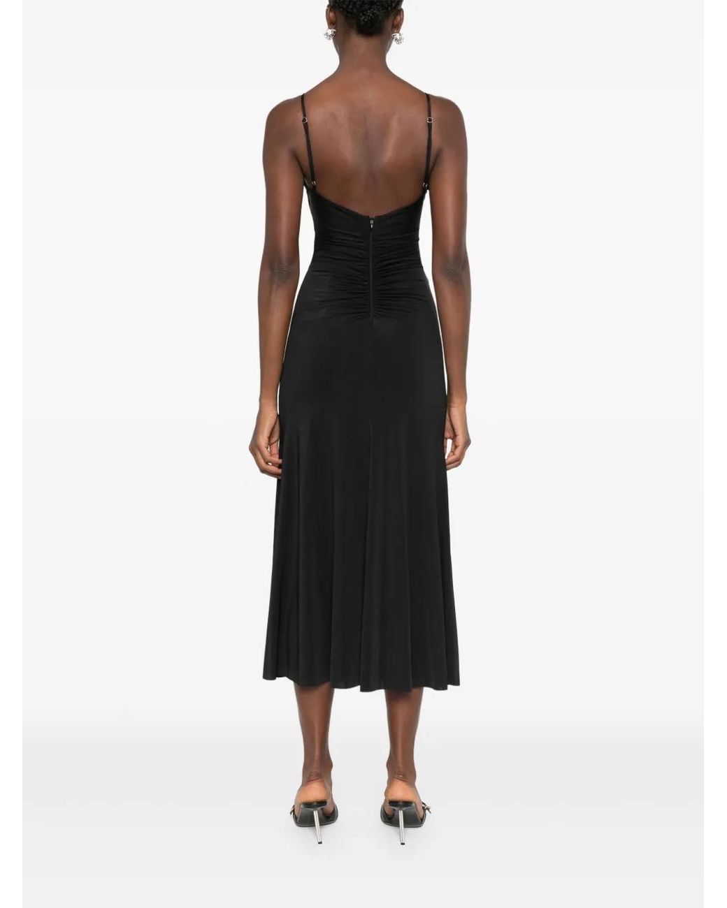Nissa Black Cut-Out Midi Dress