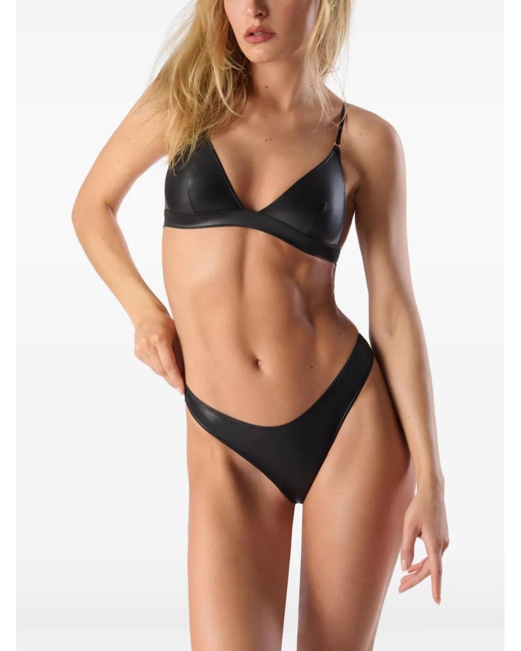Maison Close Black Splash Triangle Bikini Top