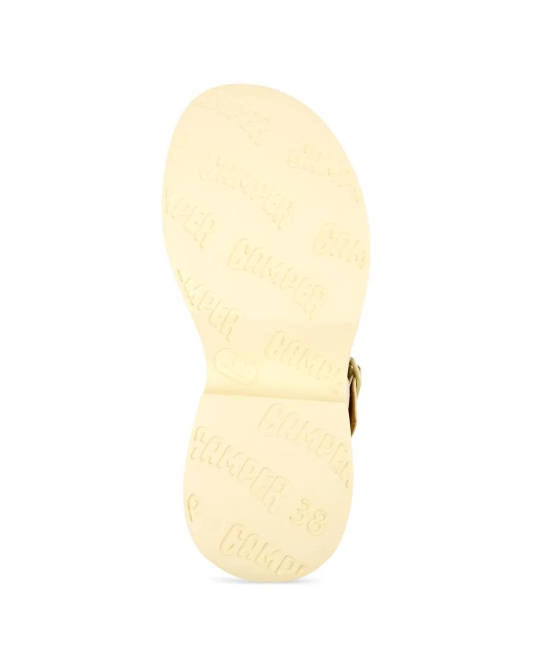 Camper Natural Tasha Buckle Leather Sandals