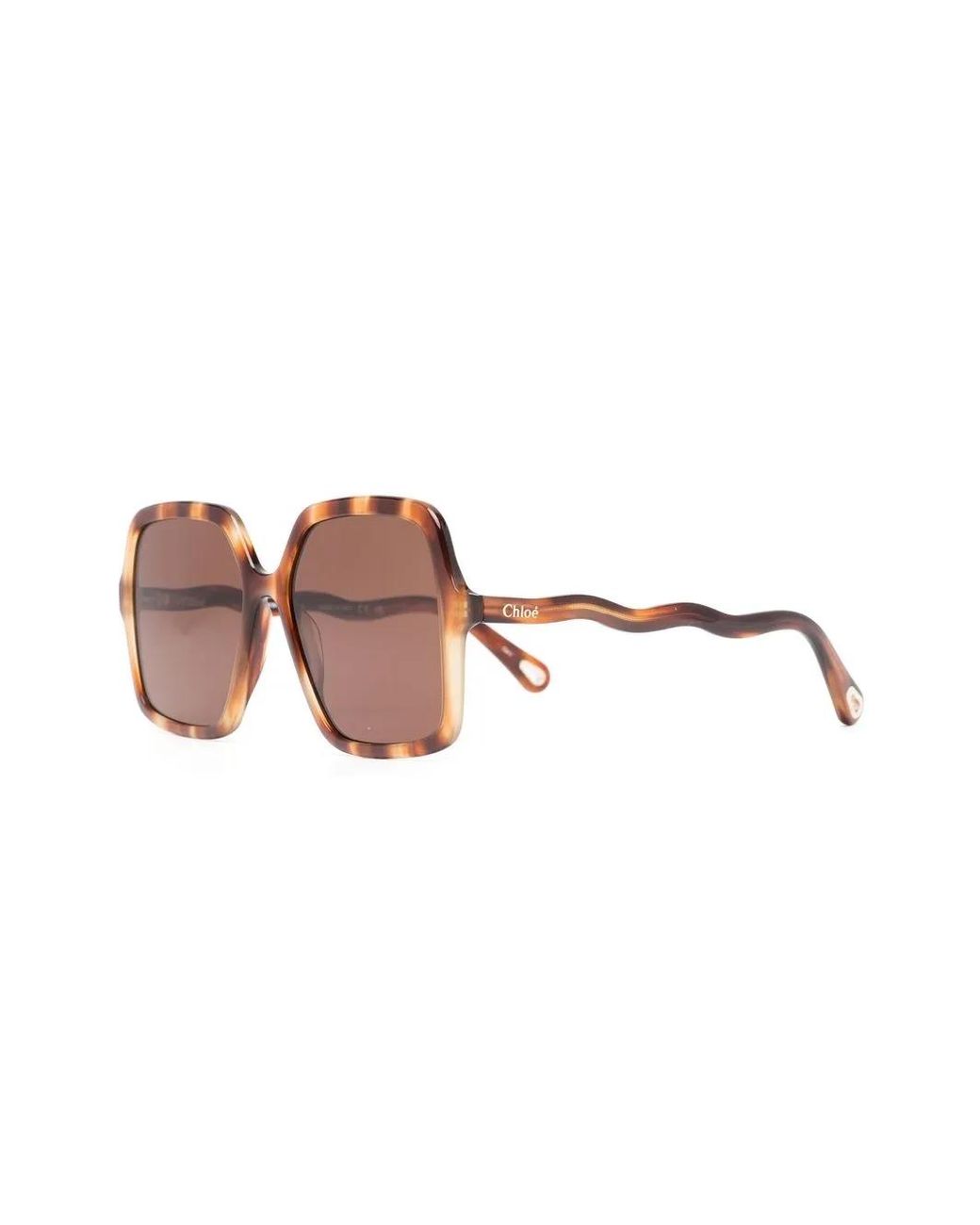 Chloé Brown Tortoiseshell Oversized-Frame Sunglasses