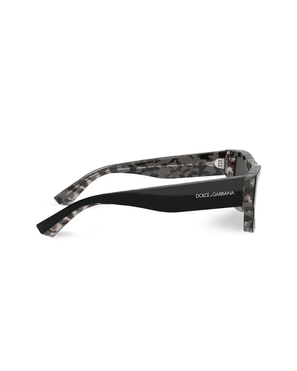 Dolce & Gabbana Black Lusso Sartoriale Rectangle-Frame Sunglasses for men