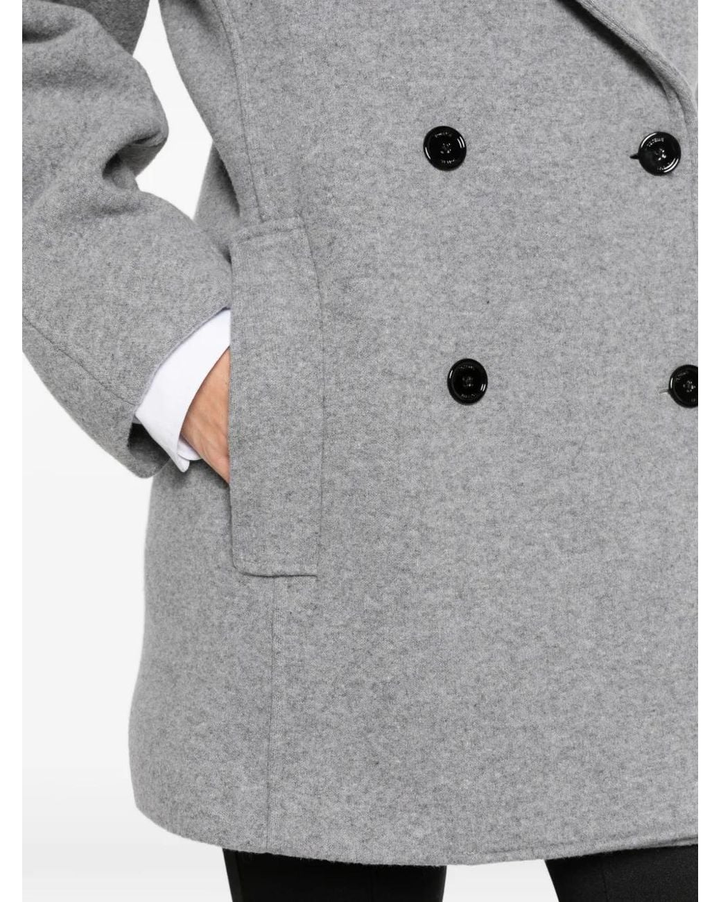 Totême Gray Double-Breasted Peacoat