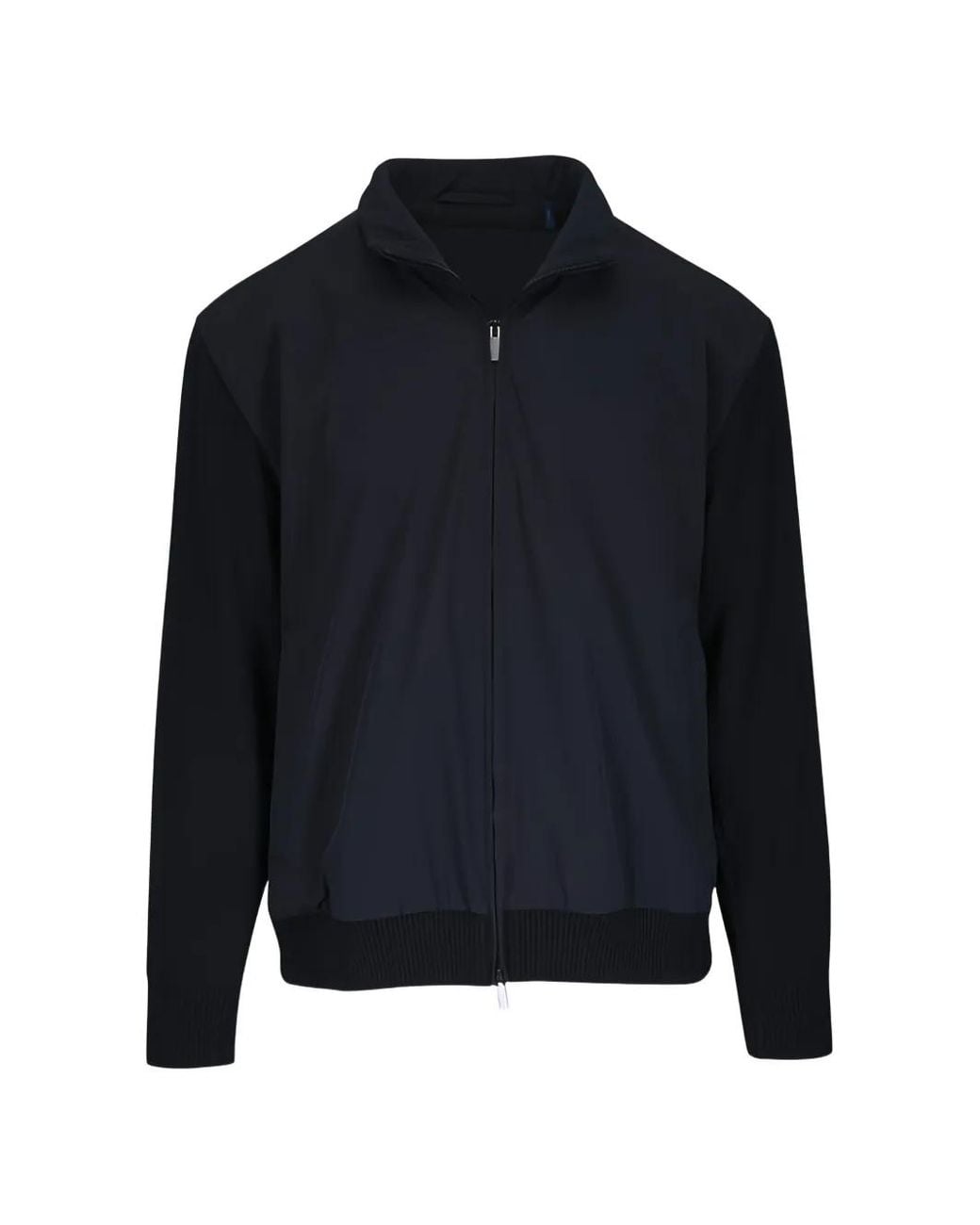 Paul & Shark Black Wool-Paneled Zip-Up Jacket for men