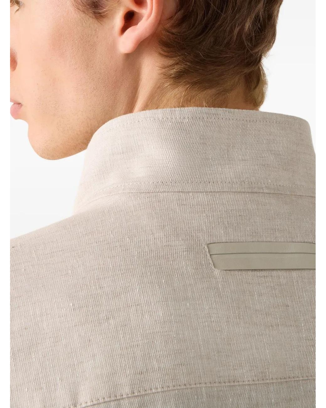 Zegna White Oasi Lino Field Jacket for men