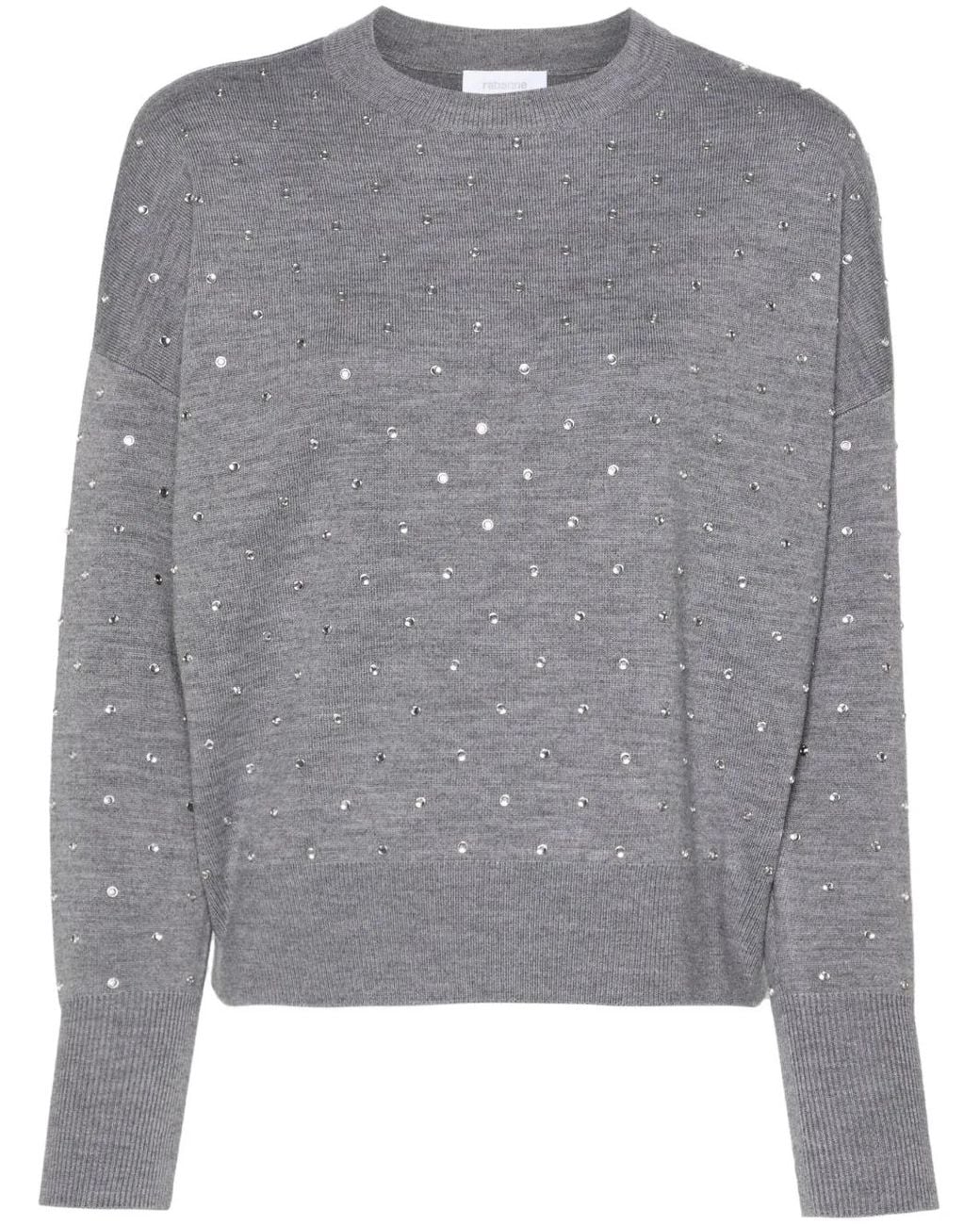 Rabanne Gray Sweater With Decoration
