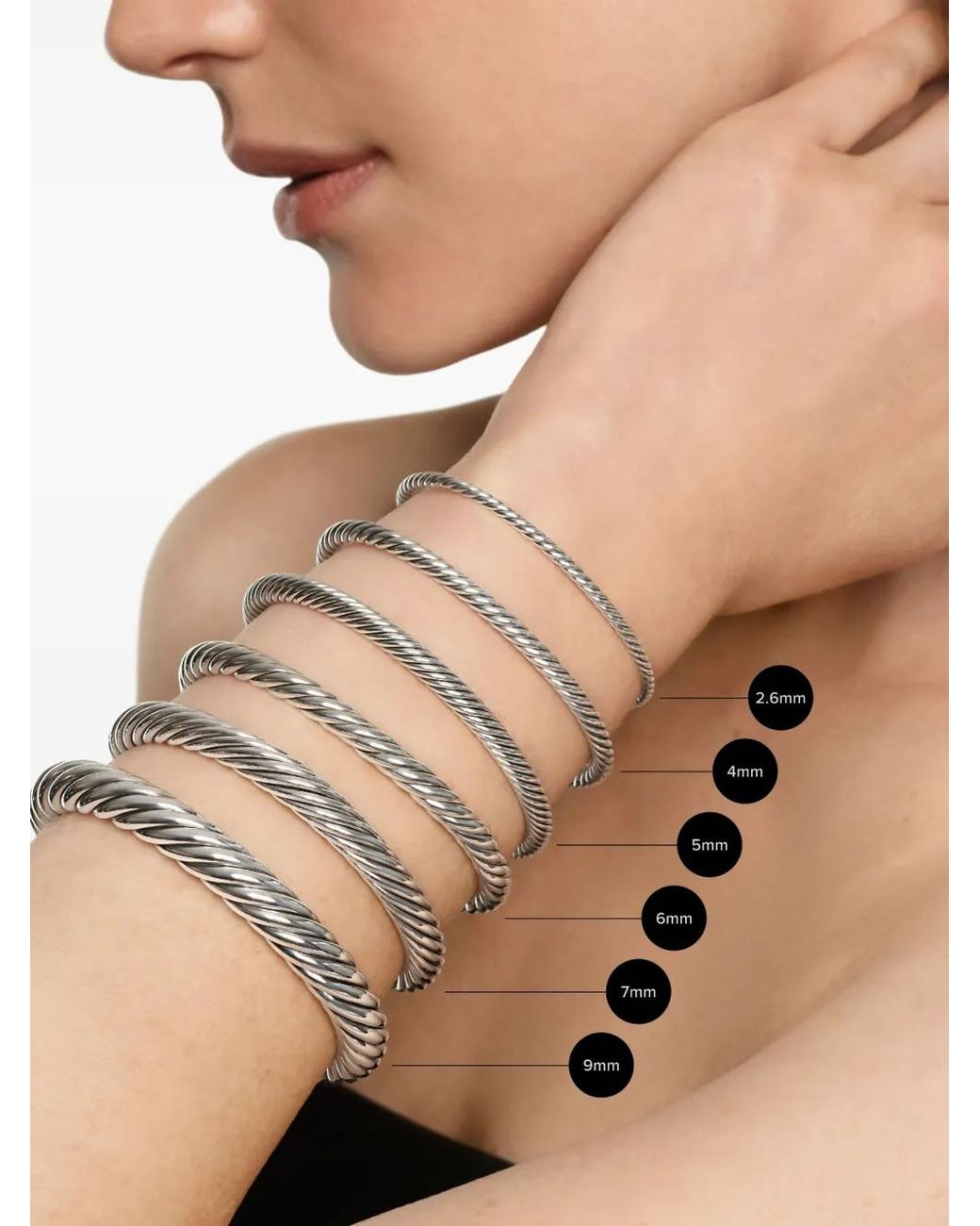 Bracciale Cable Flex Buckle di David Yurman in Metallic
