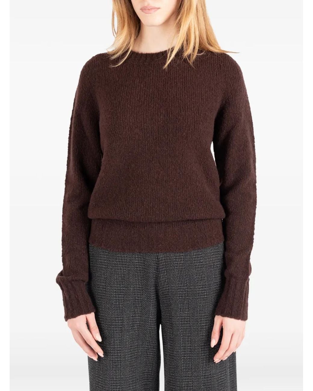 Societe Anonyme Brown Peggy Crew-Neck Wool Sweater