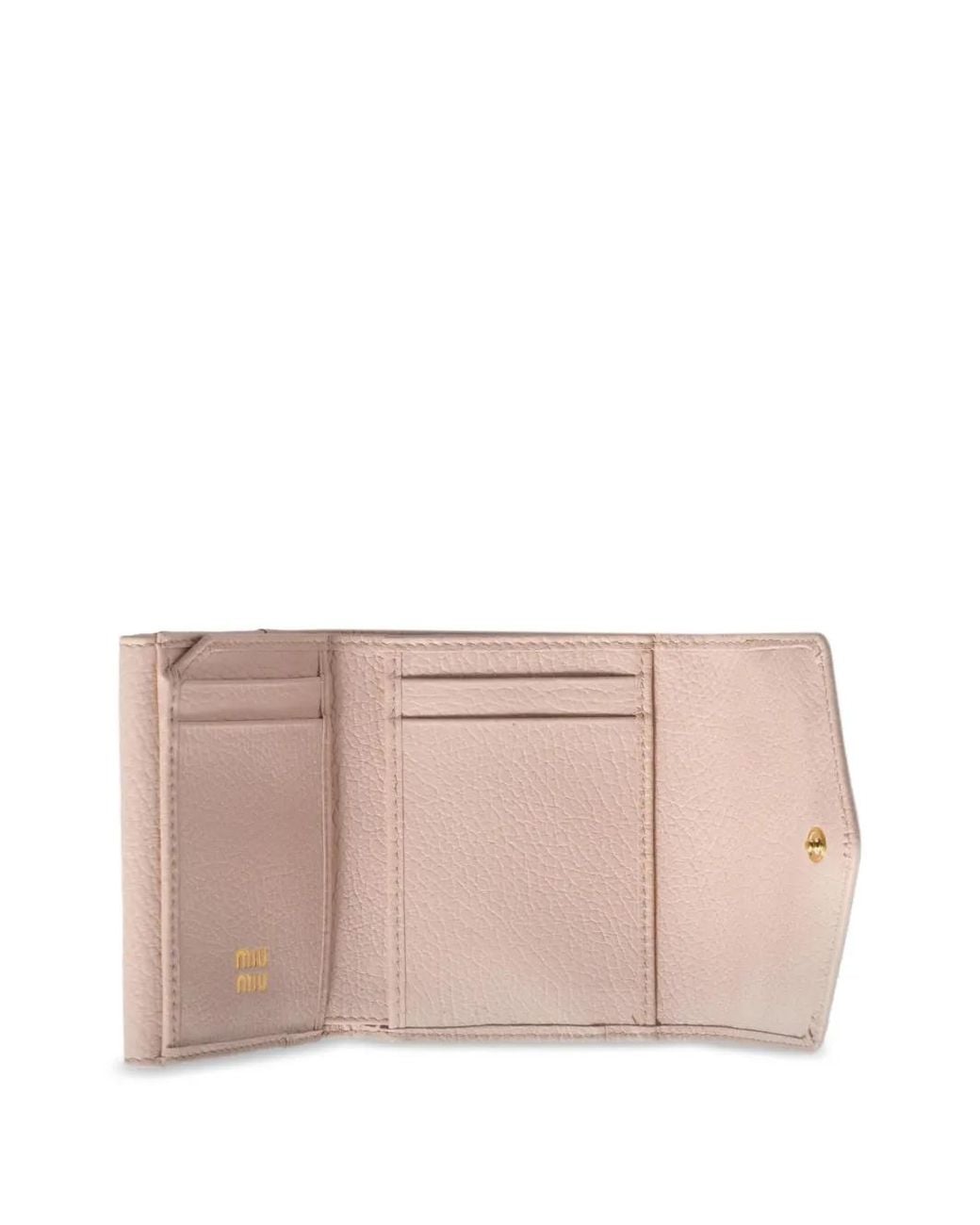 Miu Miu Pink Portefeuille En Cuir À Plaque Logo