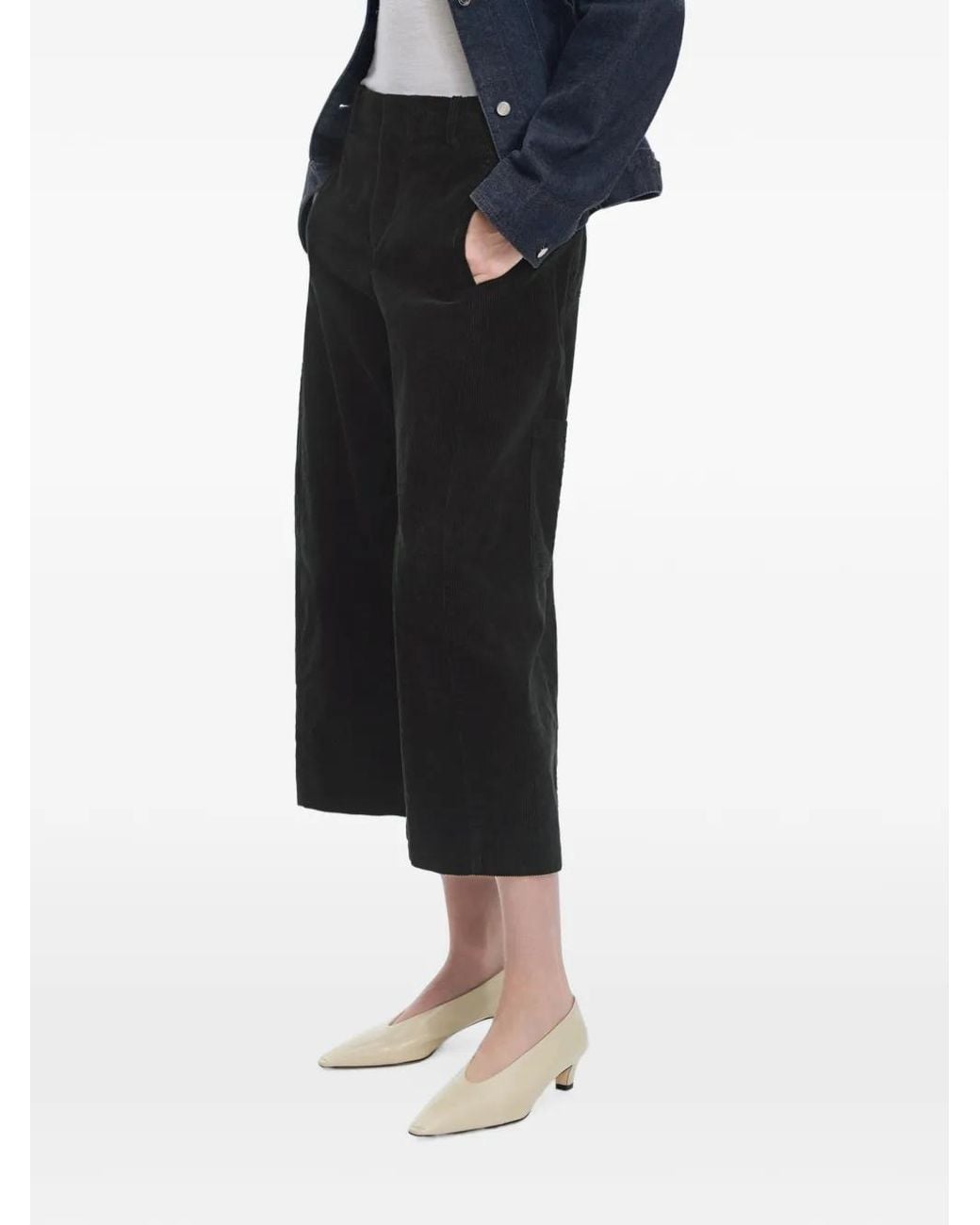 JNBY Blue Corduroy Wide-Leg Trousers