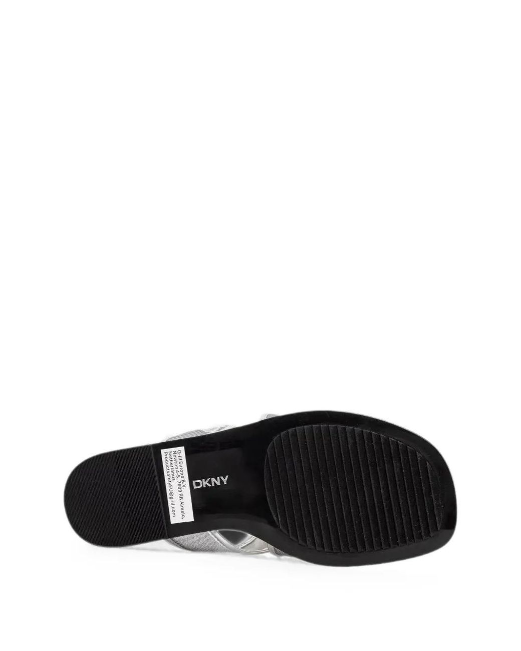 DKNY White Cerelia Logo-Embroidered Crossover-Strap Slides