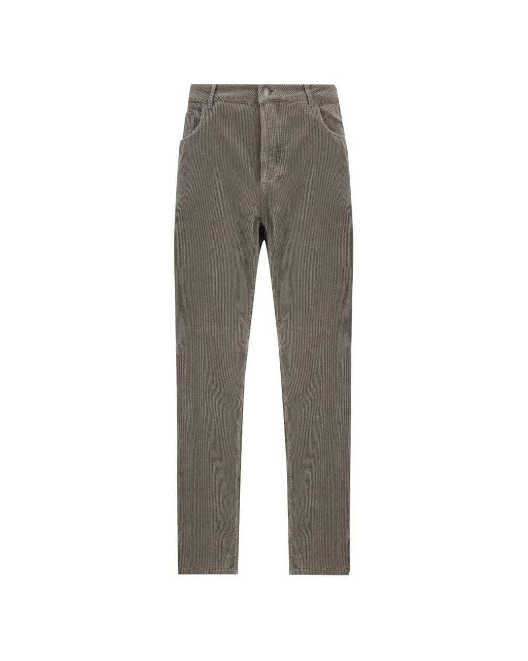 Brunello Cucinelli Gray Corduroy Straight-leg Trousers for men