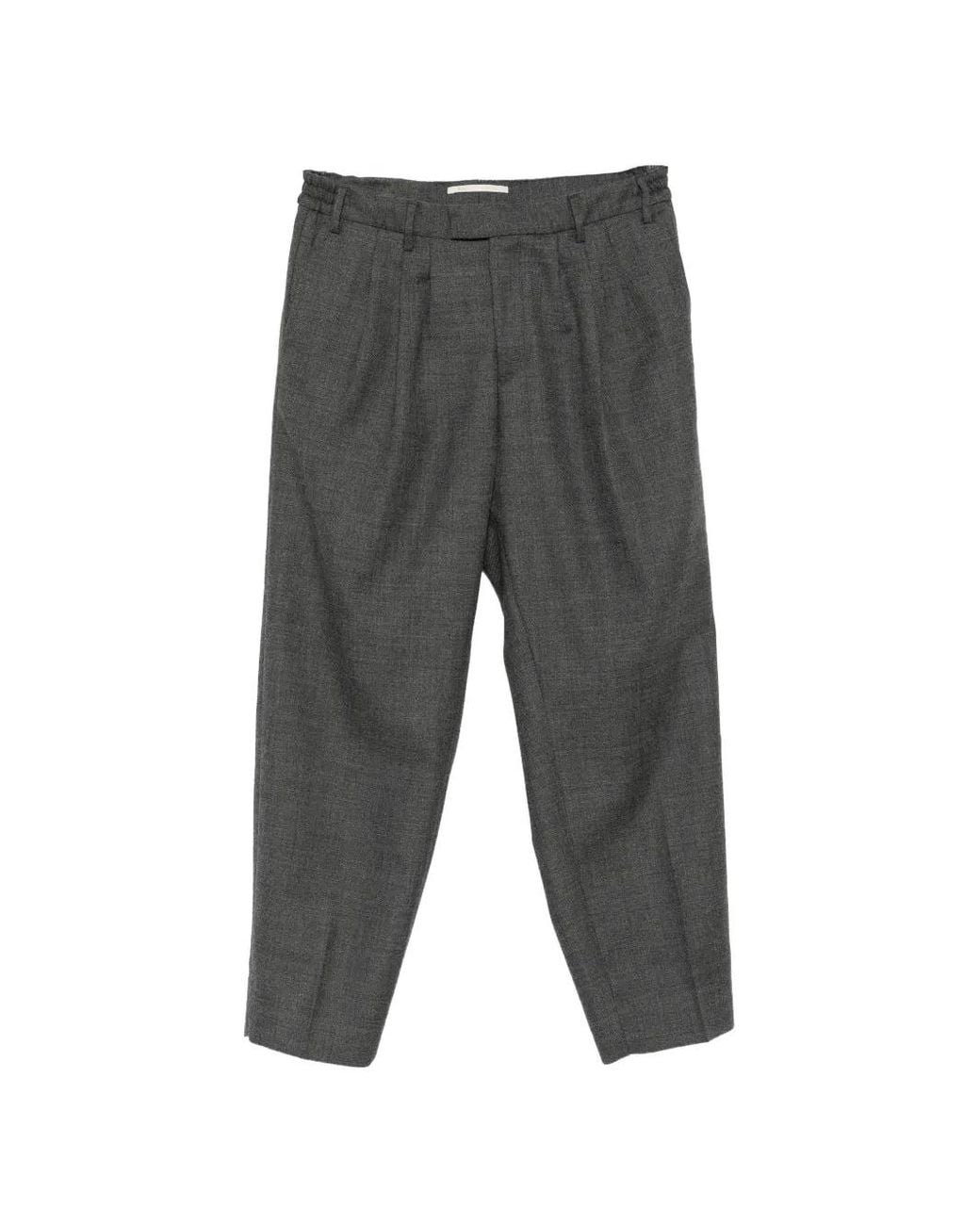 Briglia 1949 Gray Pleated Straight-Leg Trousers for men