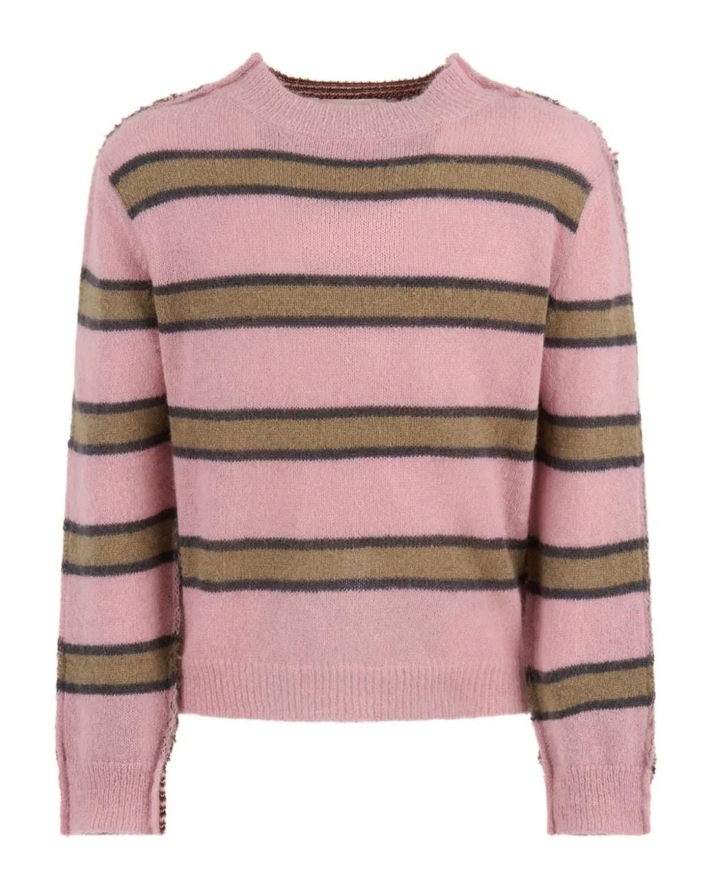 Marni Pink Mohair Blend Sweater With Ribbed Detailing for men
