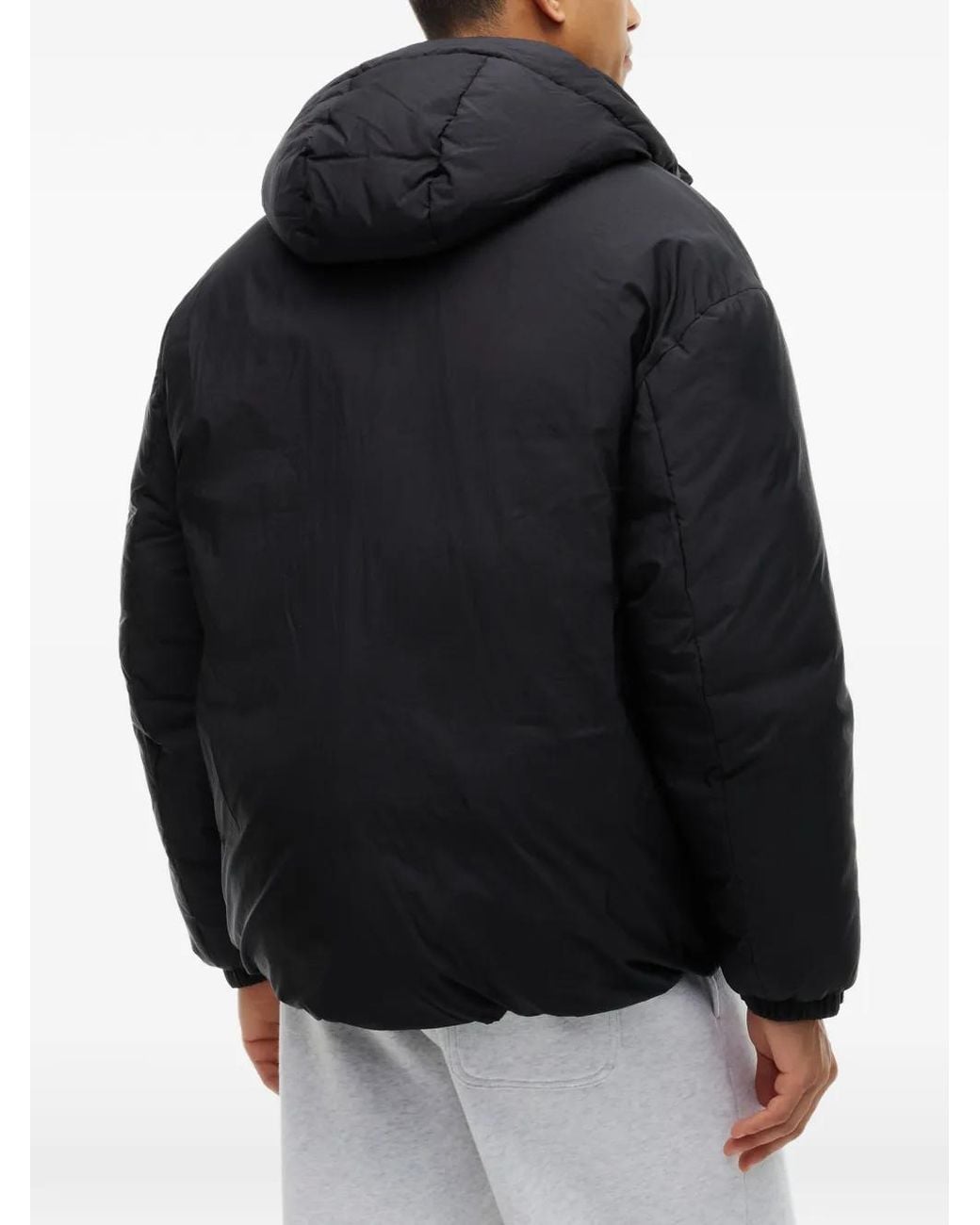 Tommy Hilfiger Blue Logo-Patch Hooded Padded Jacket for men