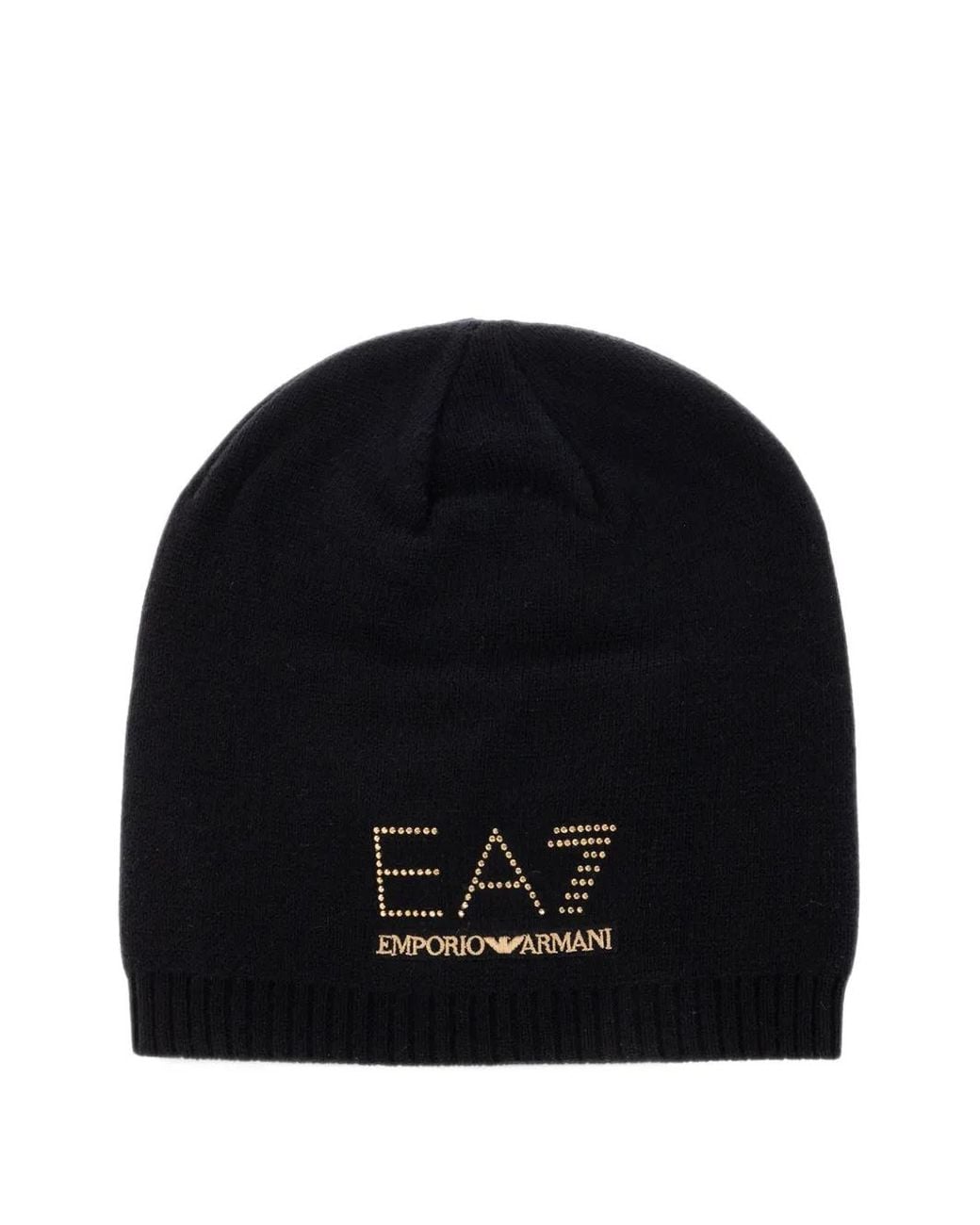EA7 Black Logo-Embellished Beanie Hat And Scarf Set