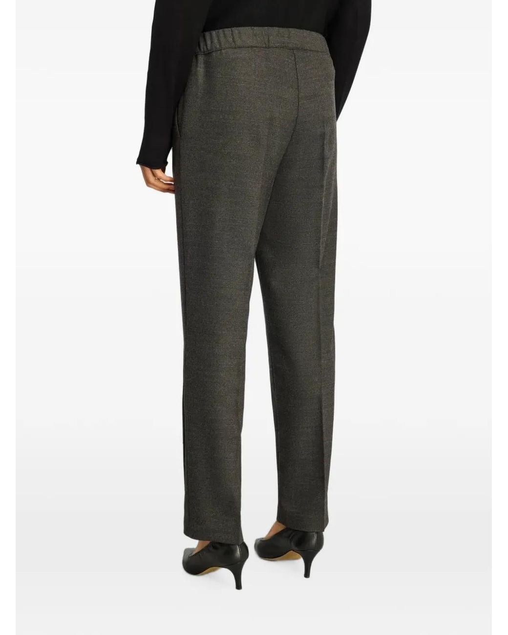 Semicouture Gray Alfie Elasticated Pressed-Crease Trousers