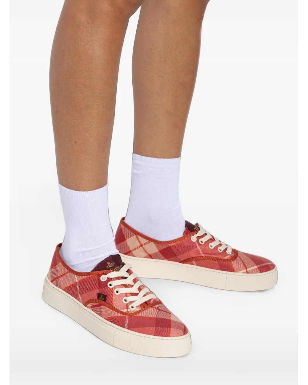 Vivienne Westwood Red Baskets Trucker À Motif Tartan