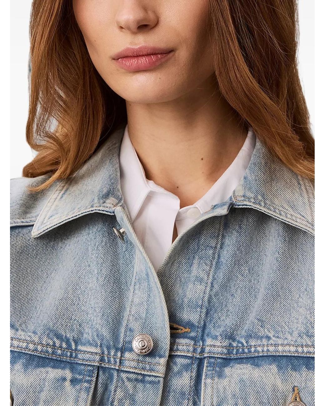 Calvin Klein Blue Acid-Wash Buttoned Denim Jacket