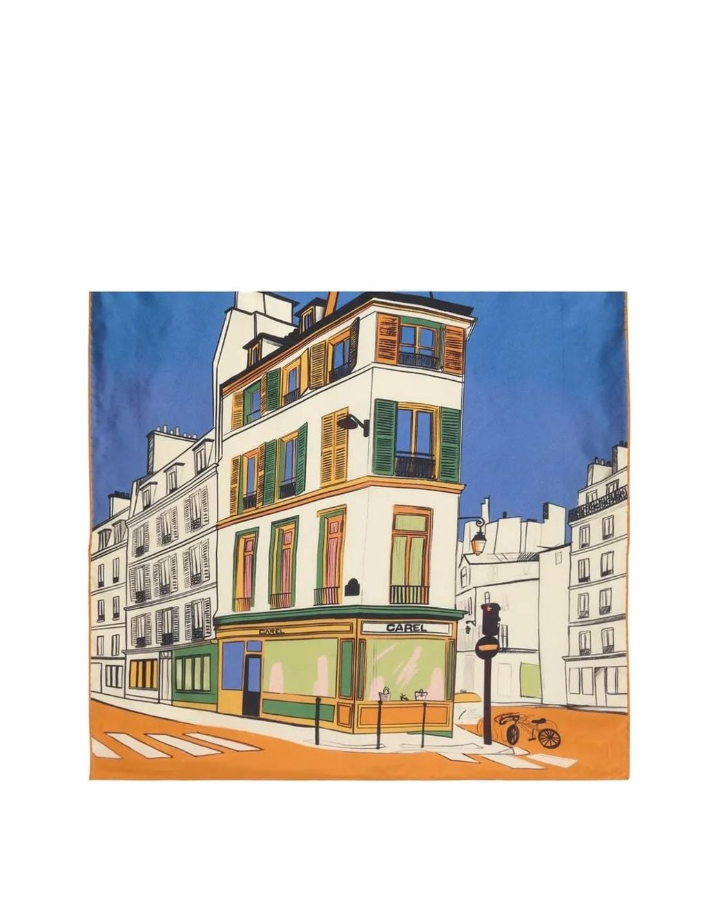 CAREL PARIS Blue Foulard En Soie À Imprimé Marais