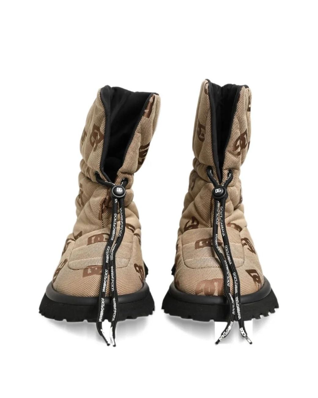 Dolce & Gabbana Natural Logo-Print Quilted Boots for men