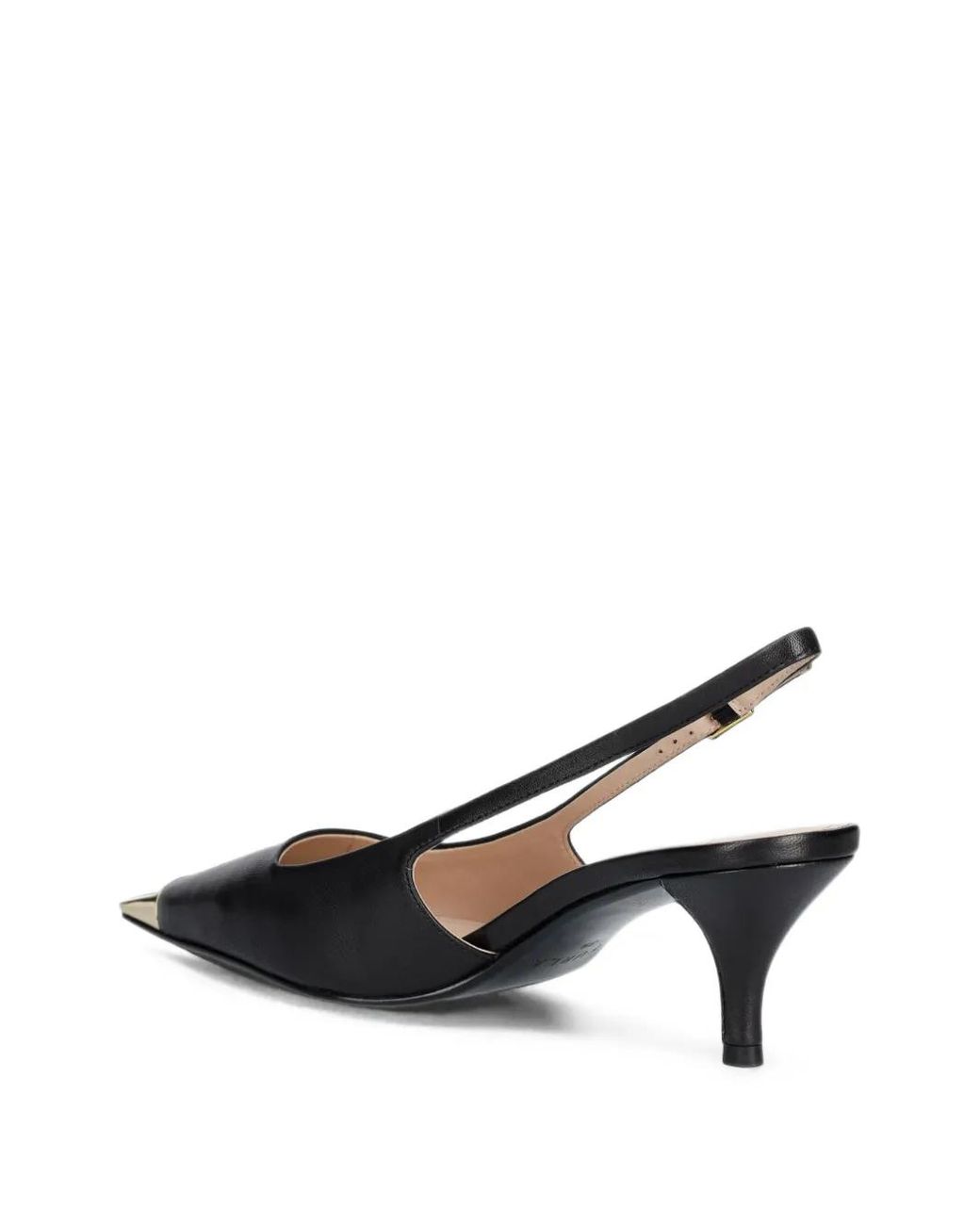 Furla Black Metal-Toe-Cap Slingback Pumps