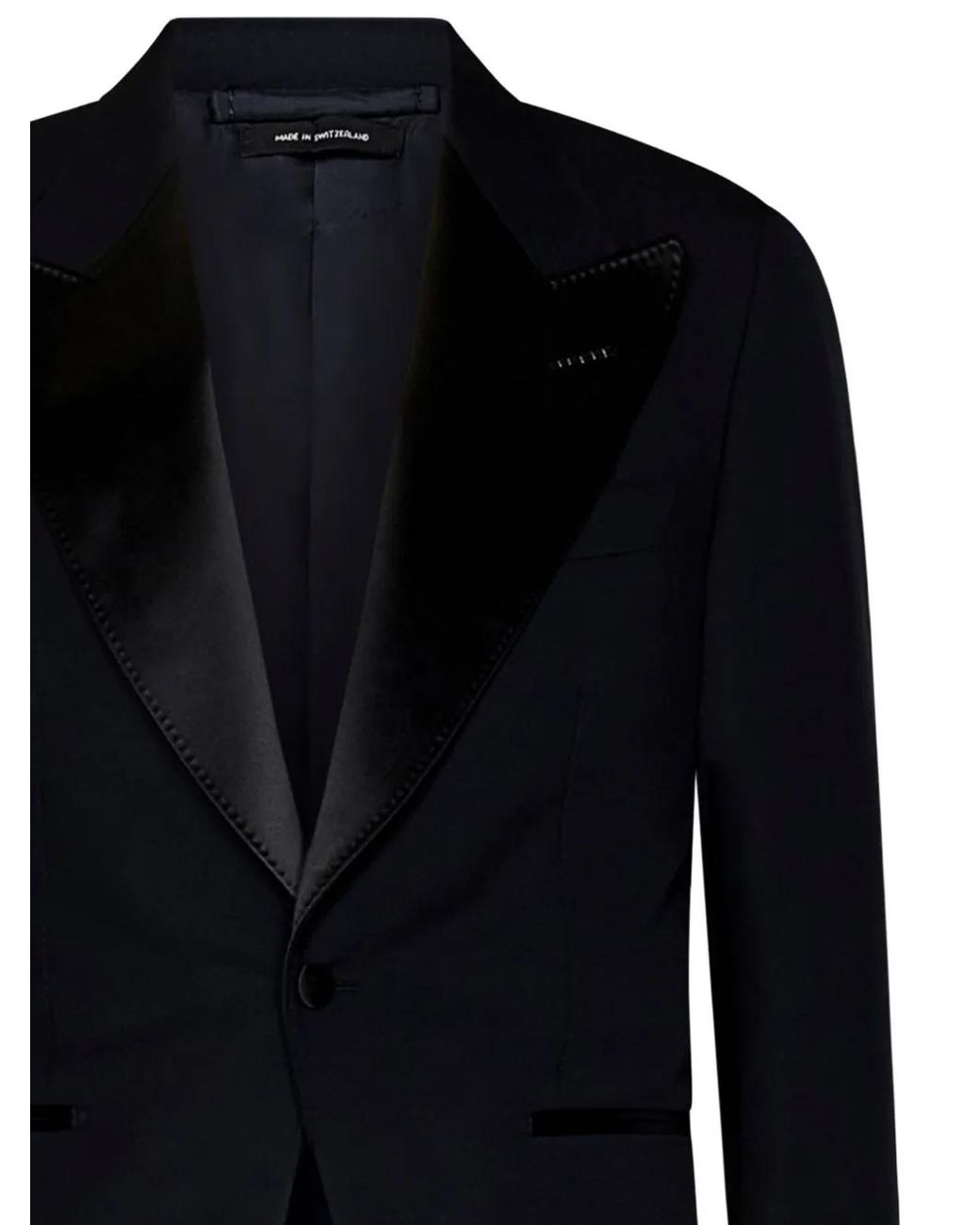 Tom Ford Black Single-Breasted Wool Suit for men