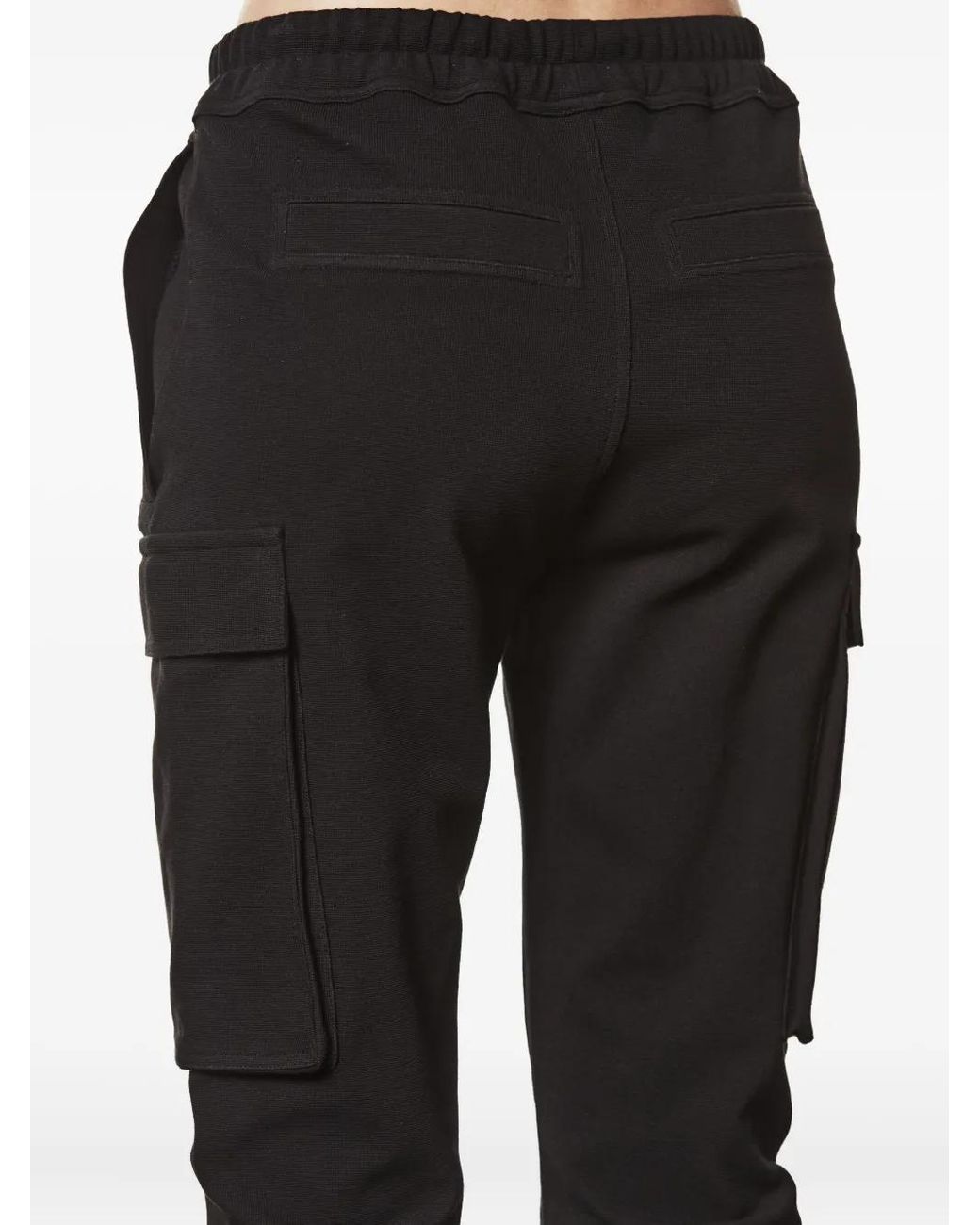Thom Krom Black Cargo-Pocket Drawstring Trousers