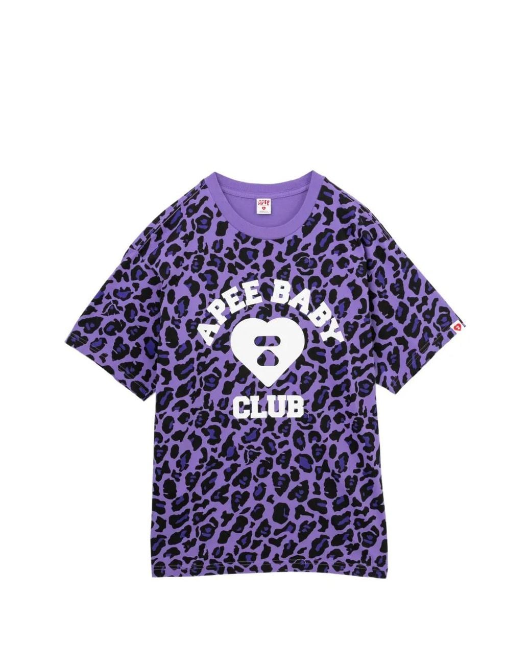 AAPE BY A BATHING AP Purple Wild-Leopard Pattern T-Shirt