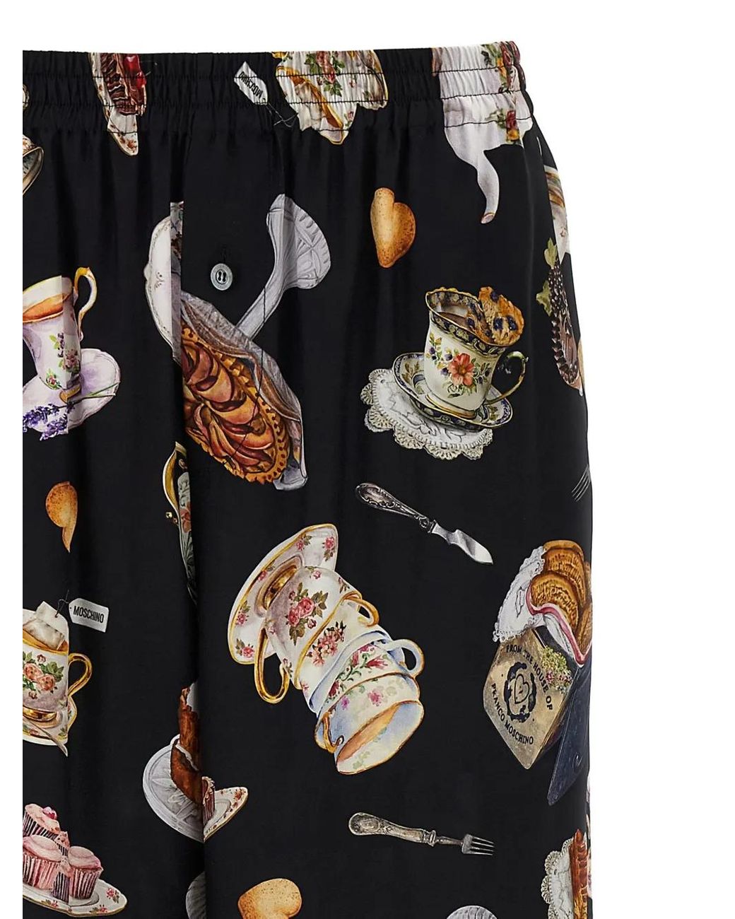 Moschino Black 'Tea Time' Print Pants
