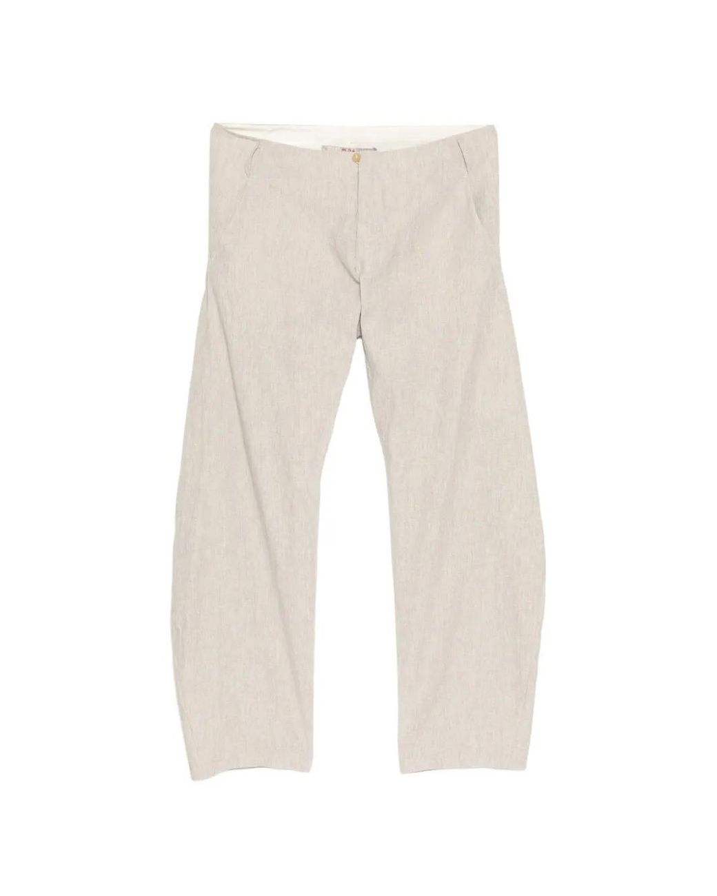 Ma+ White Cross-Embossed Trousers for men