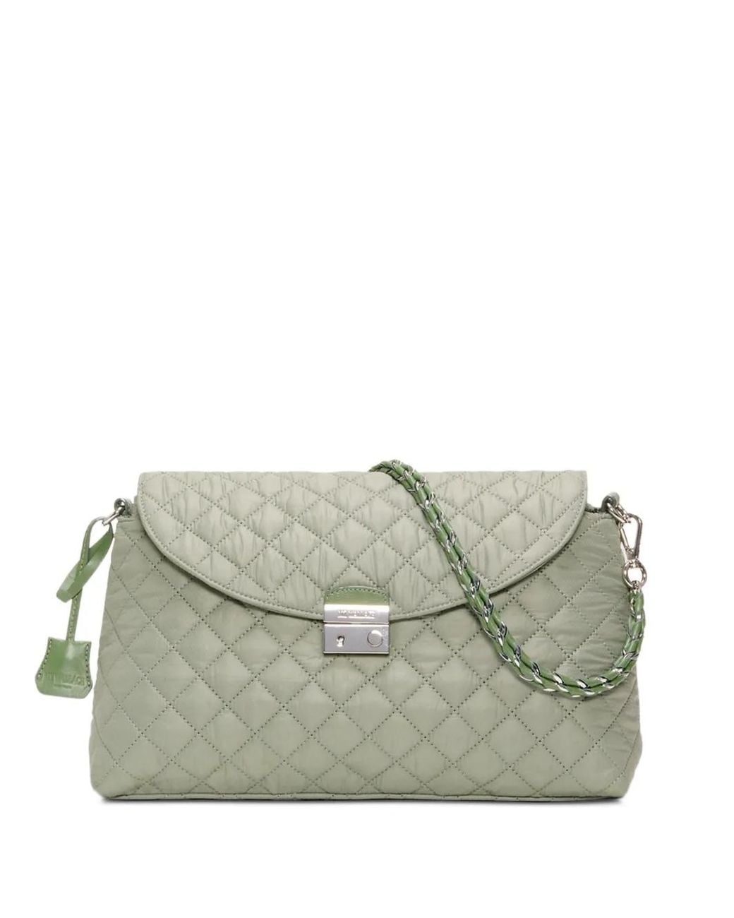 MZ Wallace Gray Crosby Lock Quilted Shoulder Bag