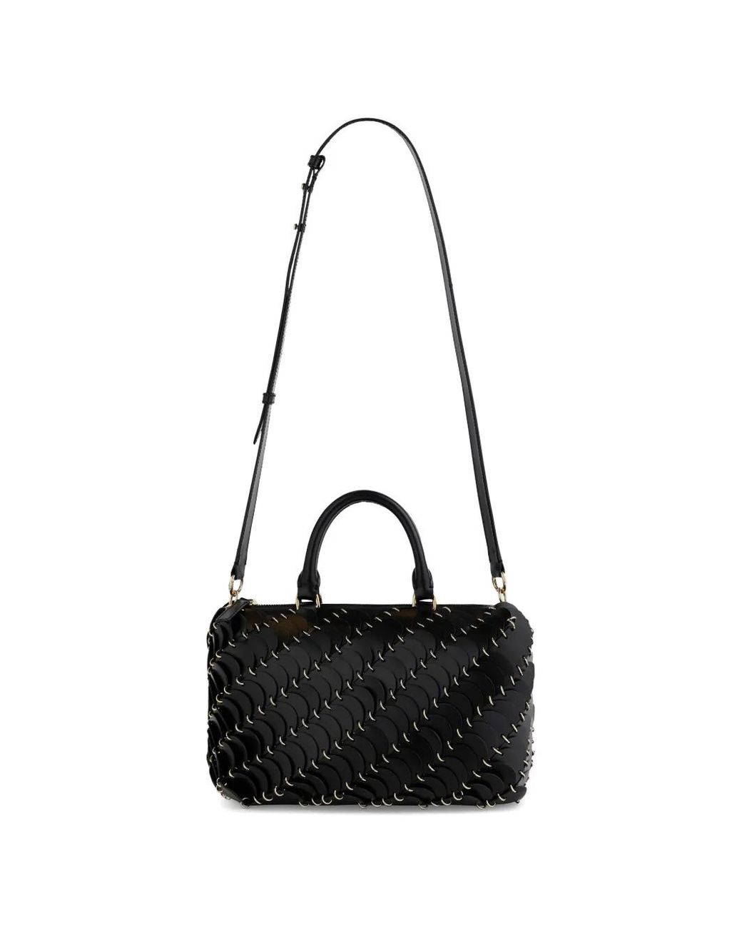 Rabanne Black Paco Leather Tote Bag