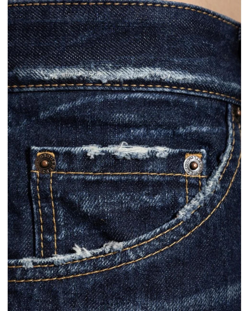 DSquared² Blue Teddy Distressed Jeans for men