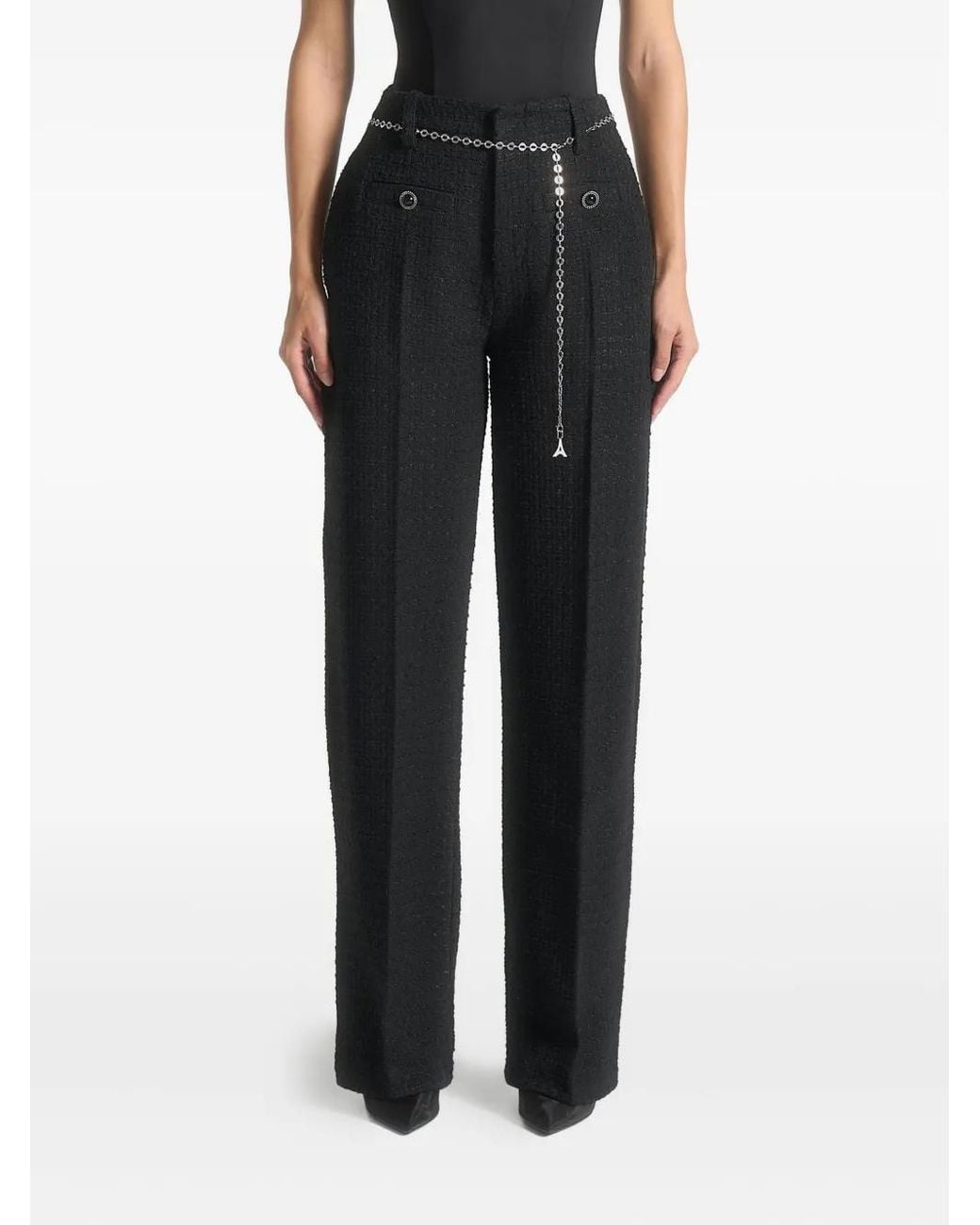 Manière De Voir Black Nathalie Tweed Trousers With Belt