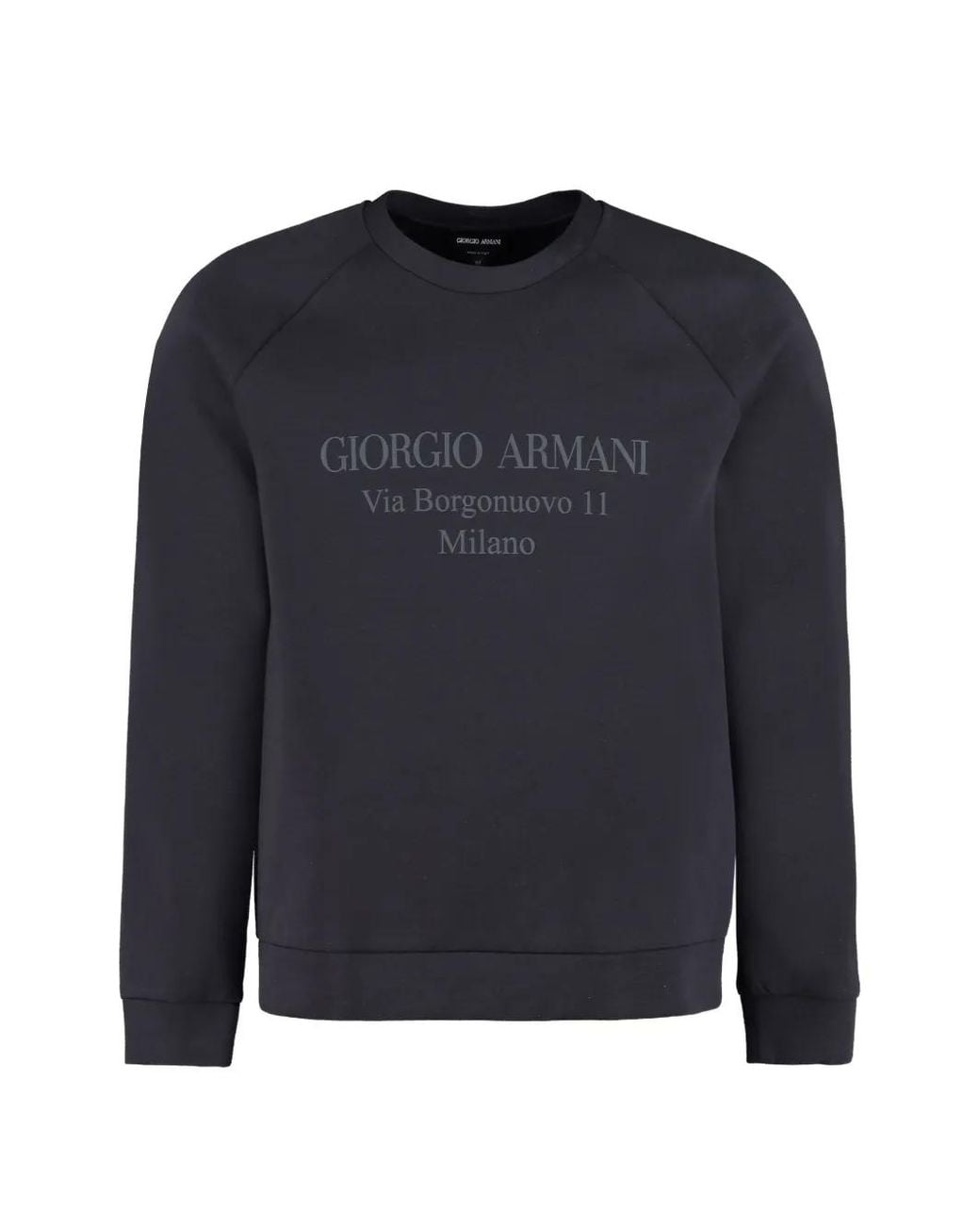 Giorgio Armani Blue Logo-Print Raglan-Sleeve Sweatshirt for men